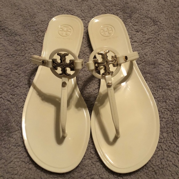 tory burch mini miller jelly thong sandal ivory